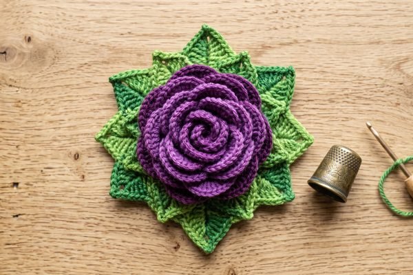 How to Crochet a Stunning 3D Purple Rose